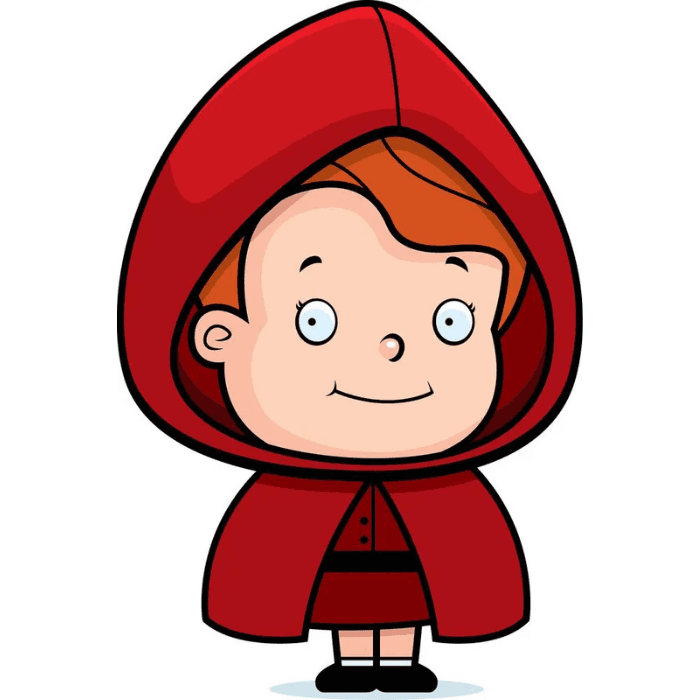 Illustration représentant un petit garçon avec une cape à capuche sur la tête.